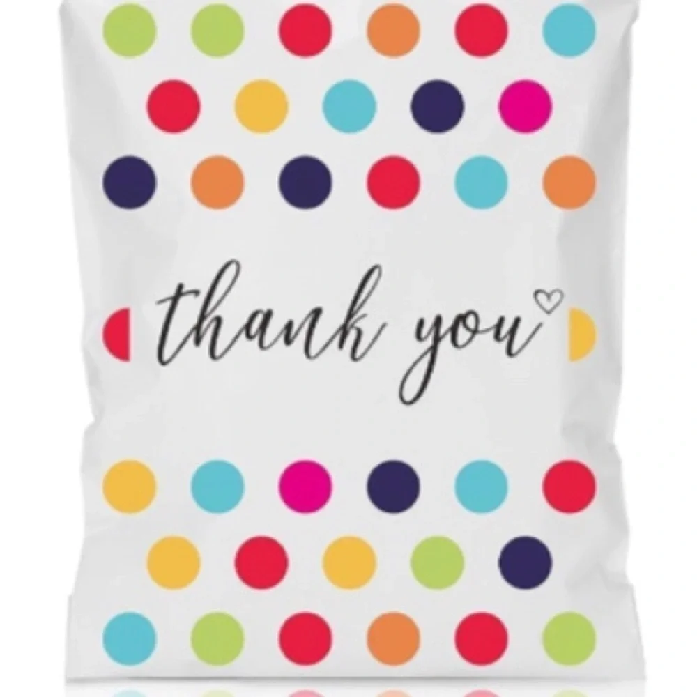 10 Count Polymailer Size Variety Bundle - HAPPY DOTS  (5/6x9 + 5/14x17)